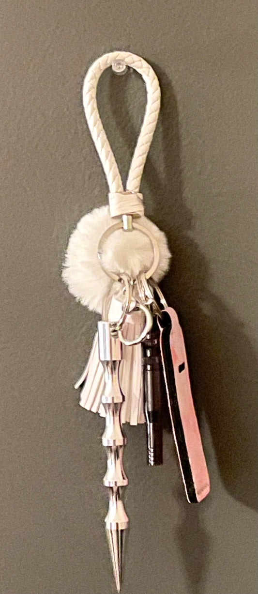 Alyssa's Pink Marble Keychain