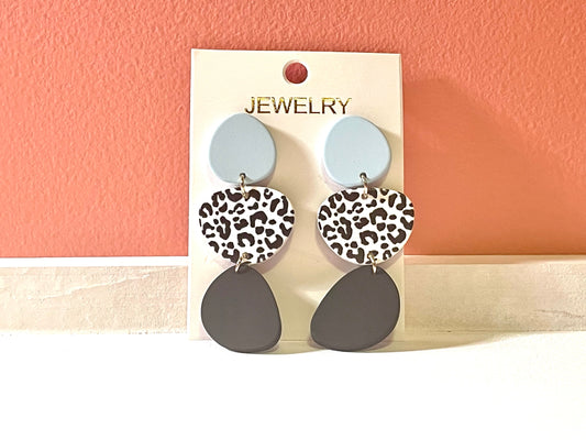 Light Blue and Black Earrings