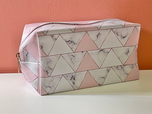 Pink and White Makeup Bags